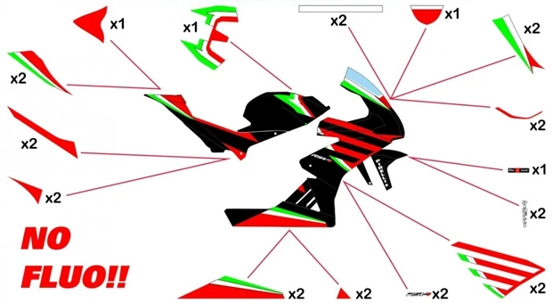 Stickers Aprilia RSV4 X | race no fluo