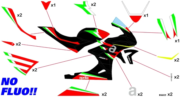 Kit adesivi Aprilia X | corsa no fluo