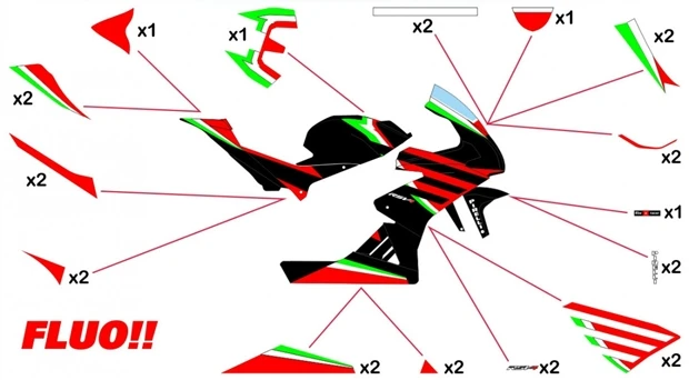 Kit adesivi Aprilia RSV4 X | strada fluo