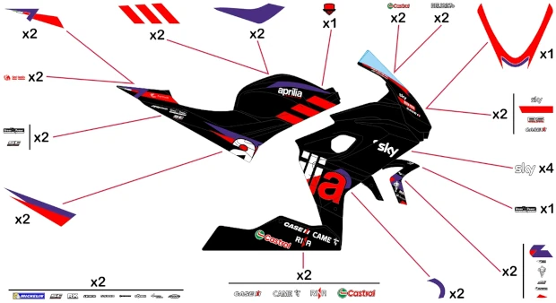 Kit adesivi Aprilia Racing MotoGP 2024 | corsa