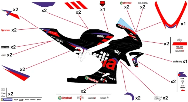 Kit adesivi Aprilia Racing MotoGP 2024 | corsa