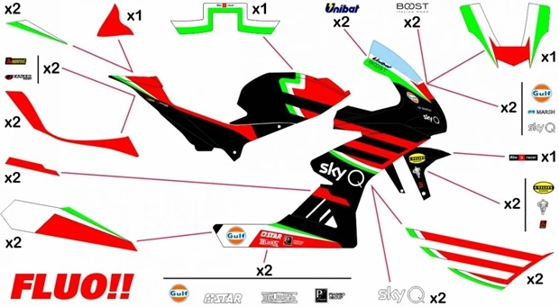 Stickers Aprilia Racing Gresini MotoGP 2019 | race fluo