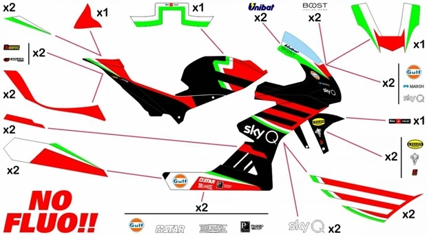 Kit adesivi Aprilia Racing Gresini MotoGP 2019 | strada no fluo