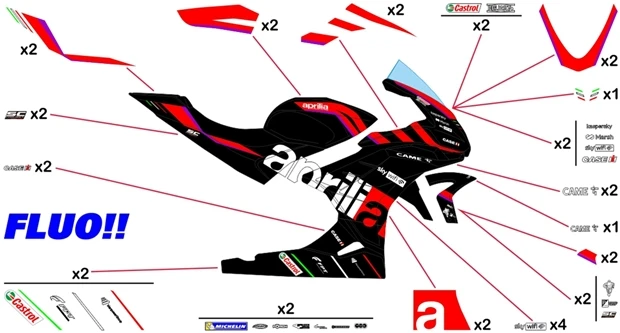 Adesivi Aprilia Racing MotoGP 2022 RSV4 1100 / Factory 2021 - 2023