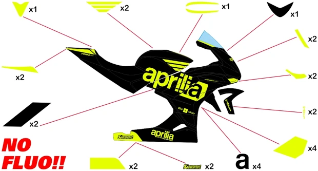 Kit adesivi Aprilia Racing 10 GF | corsa no fluo