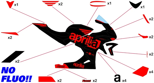 Kit adesivi Aprilia Racing 10 RF | corsa no fluo