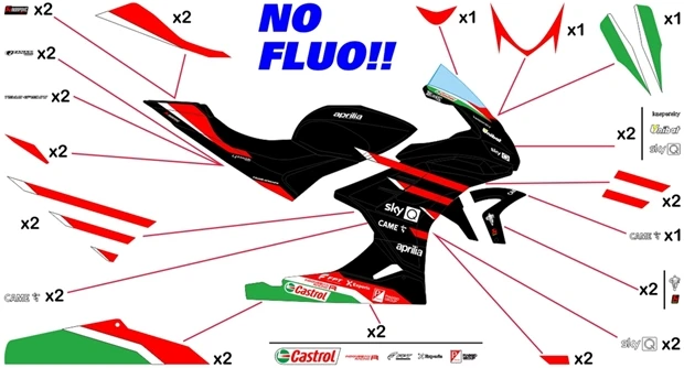 Stickers Aprilia Racing Gresini MotoGP 2021 | race no fluo