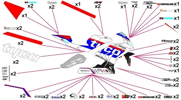 Stickers replica BMW Tyco BSB 2015 | race