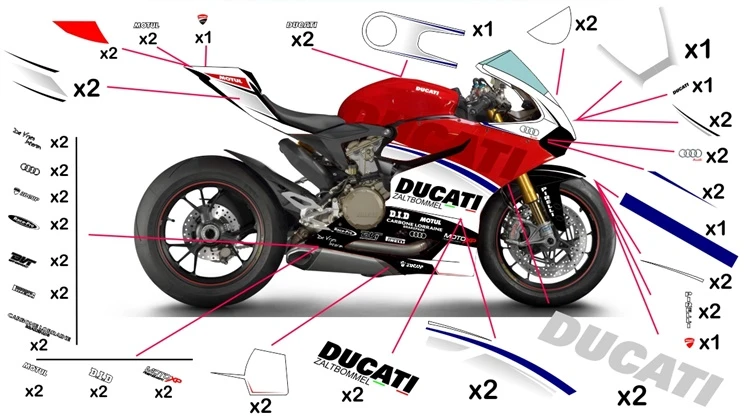 Kit adesivi replica Ducati Zaltbommel (corsa da non verniciare trasparente)