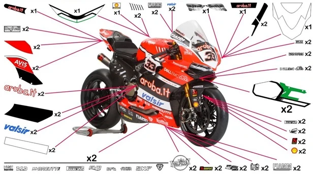 Kit adesivi replica Ducati Aruba SBK 2017 | strada