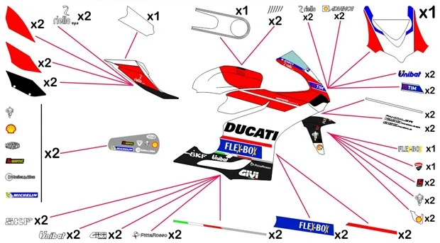 Kit adesivi replica Ducati MotoGP 2017 | corsa