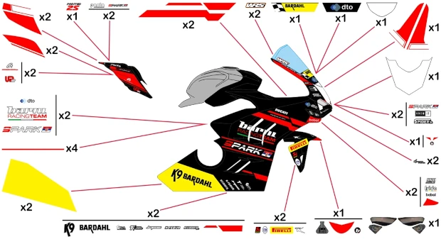 Stickers replica Ducati Barni WSBK 2024 | race