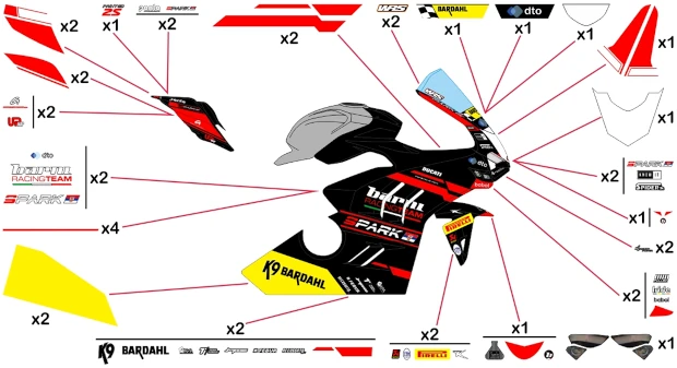 Kit adesivi replica Ducati Barni WSBK 2024 | corsa