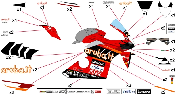 Kit adesivi replica Ducati Aruba WSBK 2023 | corsa