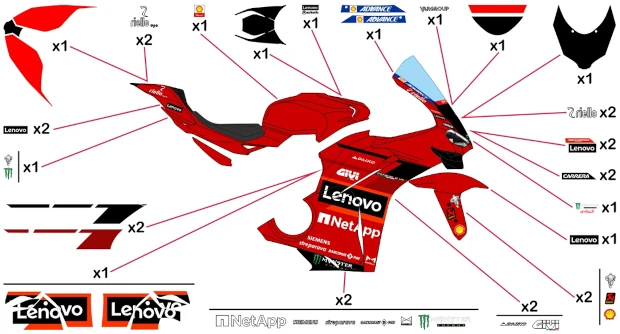 Stickers replica Ducati Aruba WSBK 2023 | race