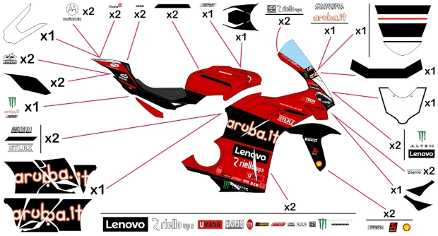 Stickers replica Ducati Lenovo MotoGP 2025 | race