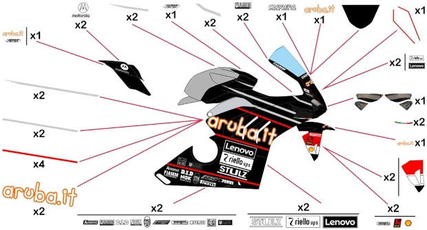 Stickers replica Ducati Aruba WSBK 2023 Test | street