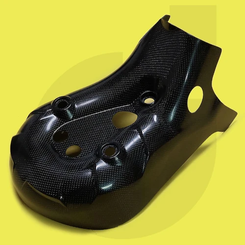 Exhaust guard | glossy plain carbon