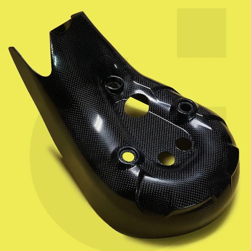 Exhaust guard | glossy plain carbon