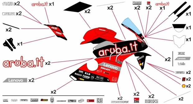 Stickers replica Ducati Aruba SBK 2020 | race