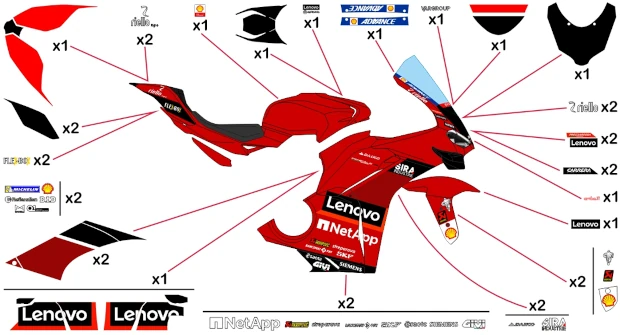 Stickers replica Ducati Lenovo MotoGP 2022 | race