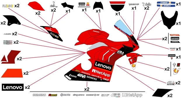 Kit adesivi replica Ducati Lenovo MotoGP 2022 | strada