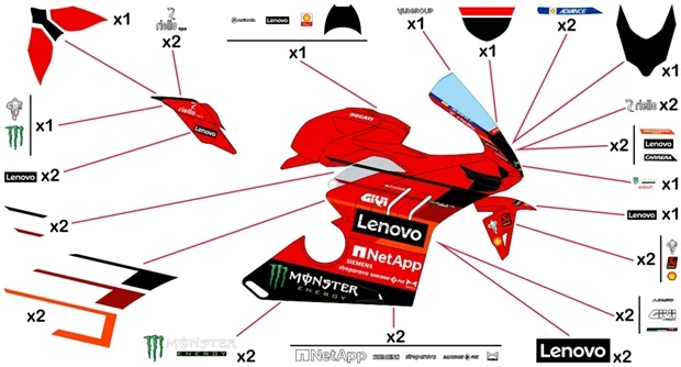 Kit adesivi replica Ducati Lenovo MotoGP 2023 | corsa
