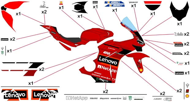 Stickers replica Ducati Lenovo MotoGP 2023 | race