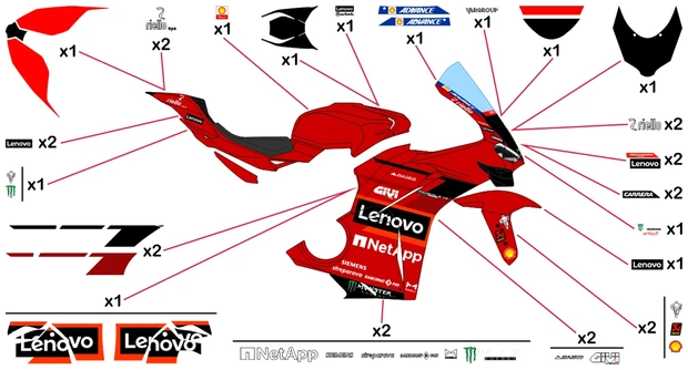 Stickers replica Ducati Lenovo MotoGP 2023 | race