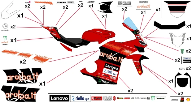 Stickers replica Ducati Aruba WSBK 2024 | race