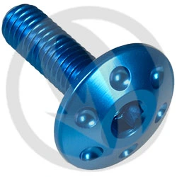 Drilled slotted flat mushroom large head screw hexagon socket FORCOB - cobalt ergal 7075