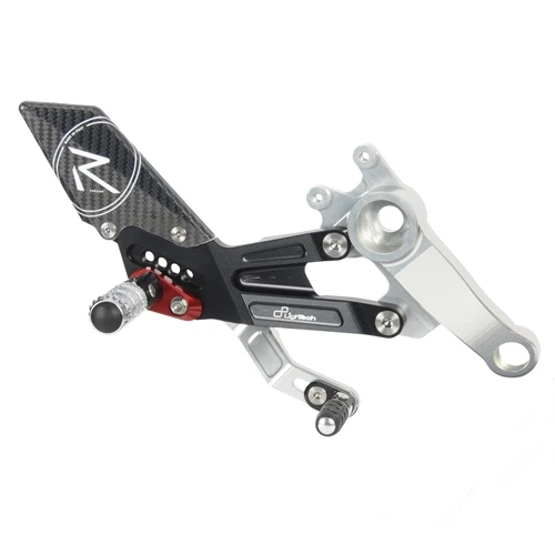 Couple of black R version adjustable rearsets with double gear | Lightech