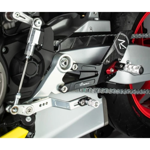 Couple of black R version adjustable rearsets with double gear | Lightech