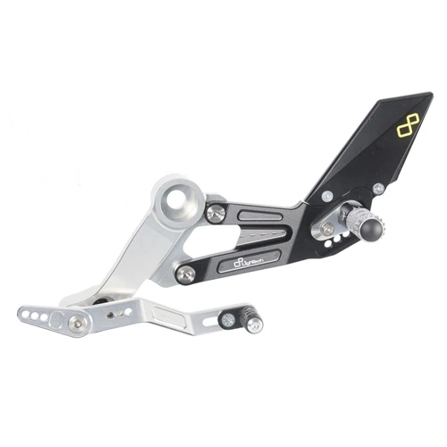 Couple of adjustable rearsets with pliable footpeg and double gear | Lightech