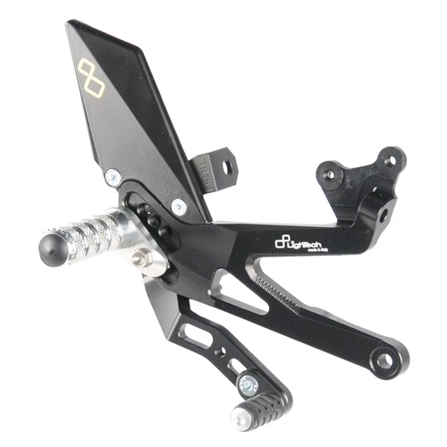 Couple of adjustable rearsets with fixed footpeg and double gear | Lightech