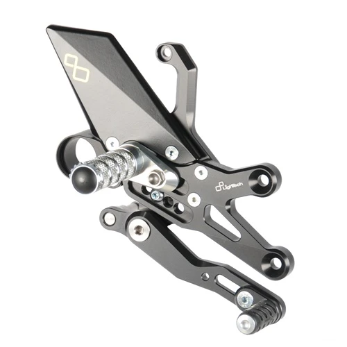 Couple of adjustable rearsets with fixed footpeg and double gear | Lightech