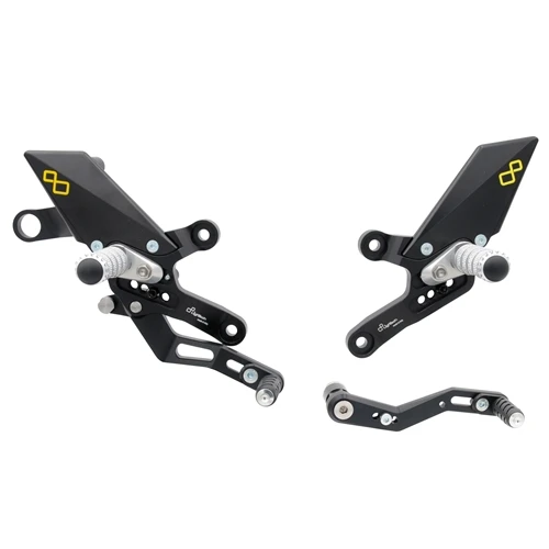 Couple of adjustable rearsets with pliable footpeg and double gear | Lightech