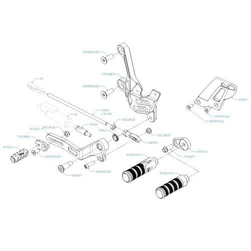 Couple of adjustable rearsets with fixed footpeg and standard gear | Lightech