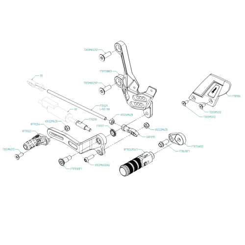 Couple of R version adjustable rearsets with standard gear | Lightech