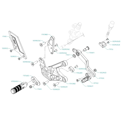 Couple of R version adjustable rearsets with standard gear | Lightech