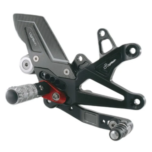 Couple of black R version adjustable rearsets with double gear | Lightech