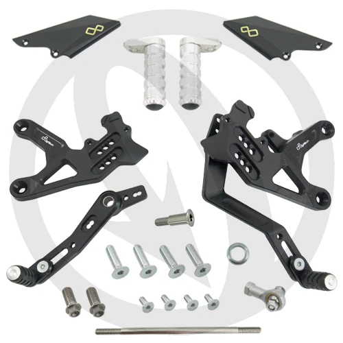 Couple of adjustable rearsets with fixed footpeg and double gear | Lightech