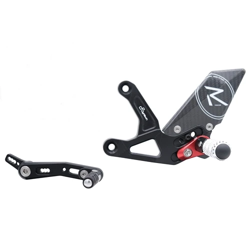 Couple of black R version adjustable rearsets with double gear | Lightech