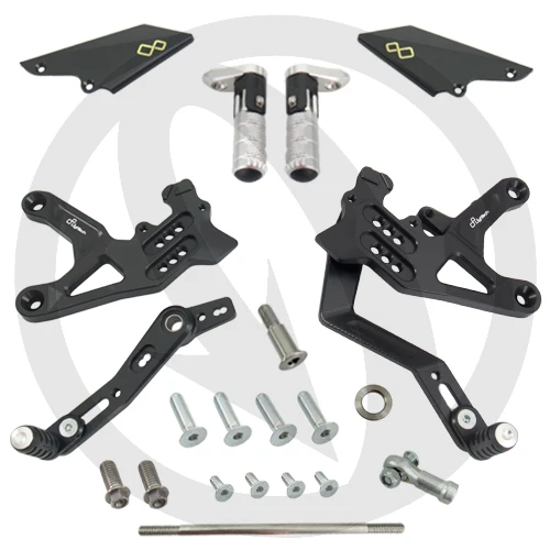 Couple of adjustable rearsets with pliable footpeg and double gear | Lightech