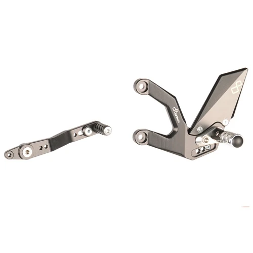 Couple of adjustable rearsets with pliable footpeg and double gear | Lightech