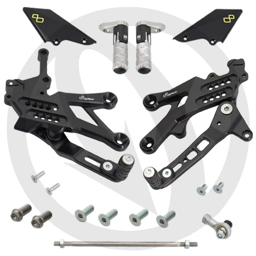 Couple of adjustable rearsets with pliable footpeg Yamaha R3 | Lightech