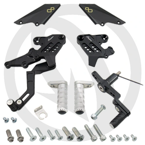 Couple of adjustable rearsets with fixed footpeg and double gear | Lightech