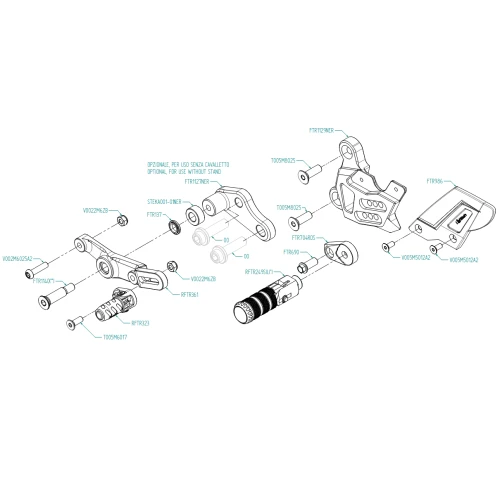 Couple of R version adjustable rearsets and double gear | Lightech