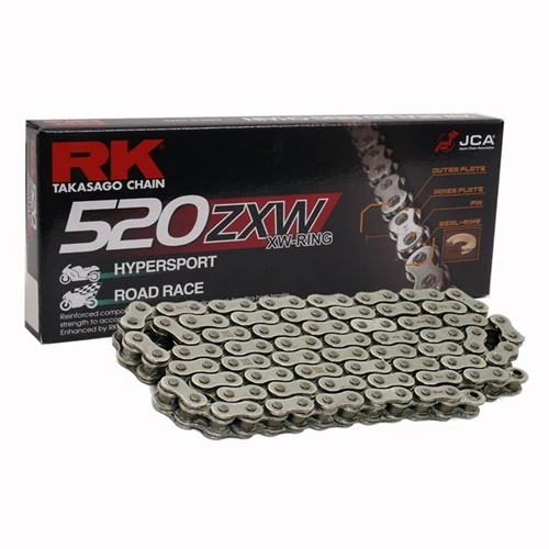 520ZXW black chain - 122 links - pitch 520 | RK | racing pitch