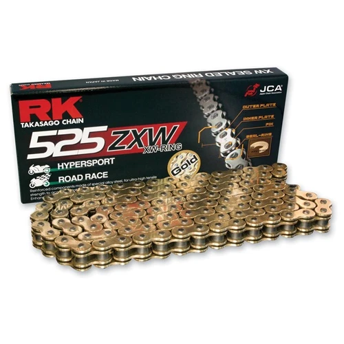 GB525ZXW gold chain - 110 links - pitch 525 | RK | stock pitch